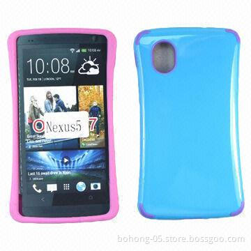 TPU+PC Encapsulating Case for Nexus 5, Customized Colors Accepted, 500pcs/Color